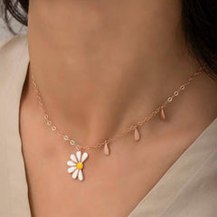 Silver Rose Daisy Loves Dislikes Ladies Necklace