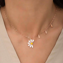 Silver Rose Daisy Loves Dislikes Ladies Necklace