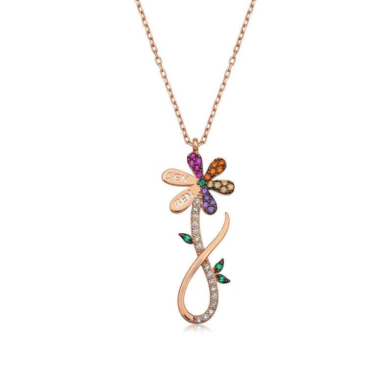 Silver Rose Daisy Necklace Written You Me