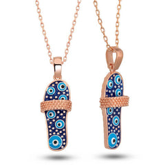 Silver Rose Strip Slipper Women's Necklace
