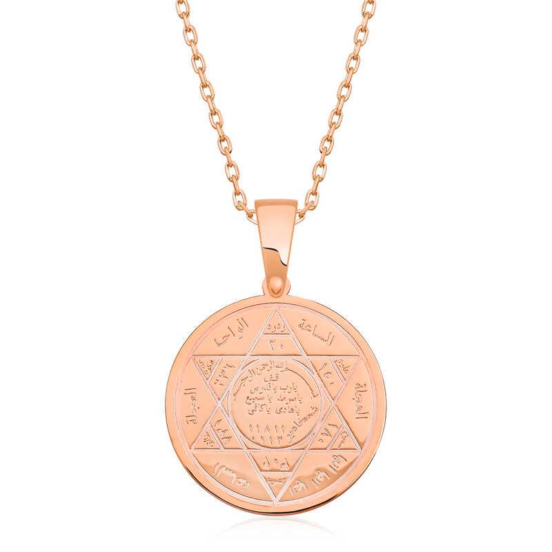 Silver Rose Solomon Seal Necklace