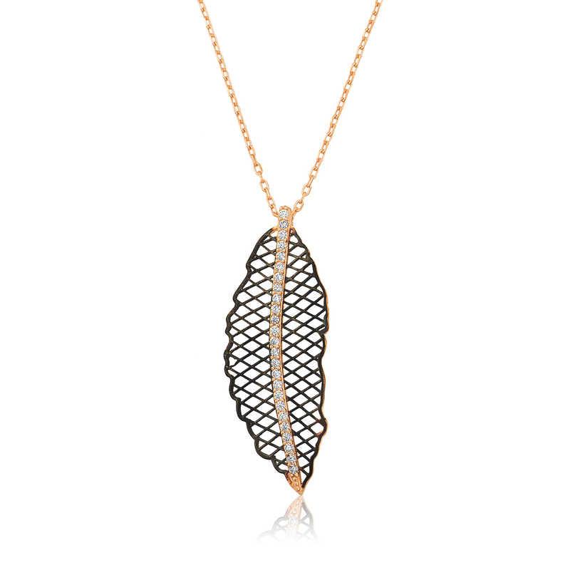 Silver Rose Leaf Women's Necklace