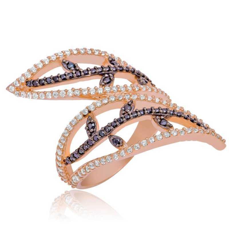Silver Rose Leaf Women's Ring 