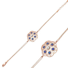 Silver Rose Flower of Life Bracelet