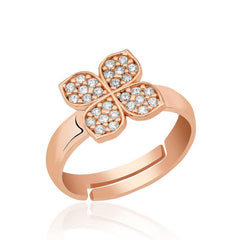 Silver Rose Windmill Flower Ring