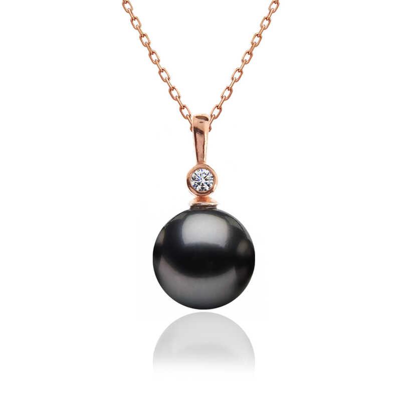 Collier pour femme en argent et perles rondes roses