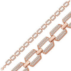 Silver Rose Zircon Stone Women's Bracelet