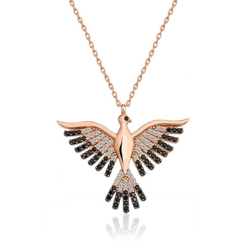 Silver Rose Phoenix Women's Necklace