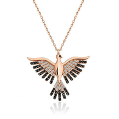 Silver Rose Phoenix Women's Necklace
