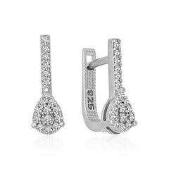 Silver Dangle Drop Stone Earrings