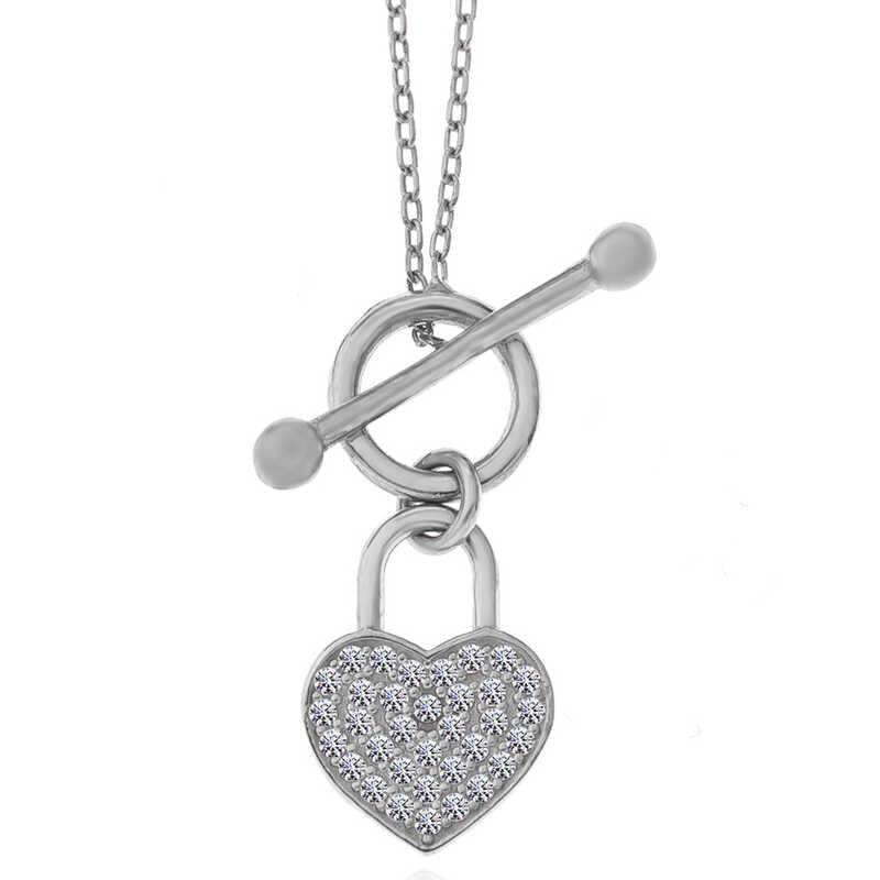 Silver Dangle Heart Women's Necklace