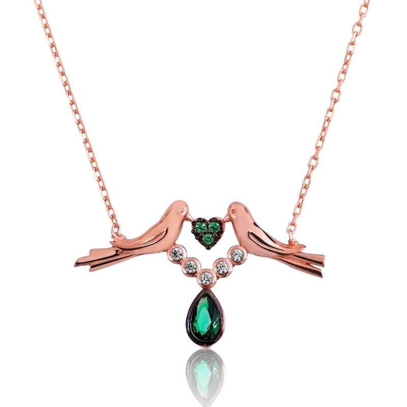 Silver Love Bird Women's Necklace 