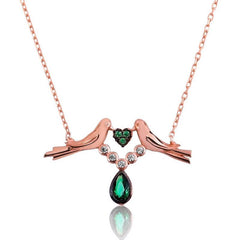 Silver Love Bird Women's Necklace 