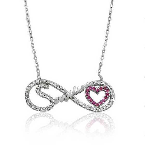 Silver My Love Written Infinity Necklace for Women