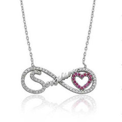 Silver My Love Written Infinity Necklace for Women