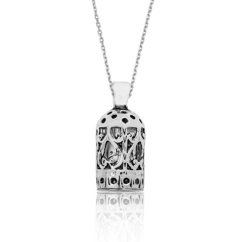 Silver Cylinder Cevsen Prayer Necklace