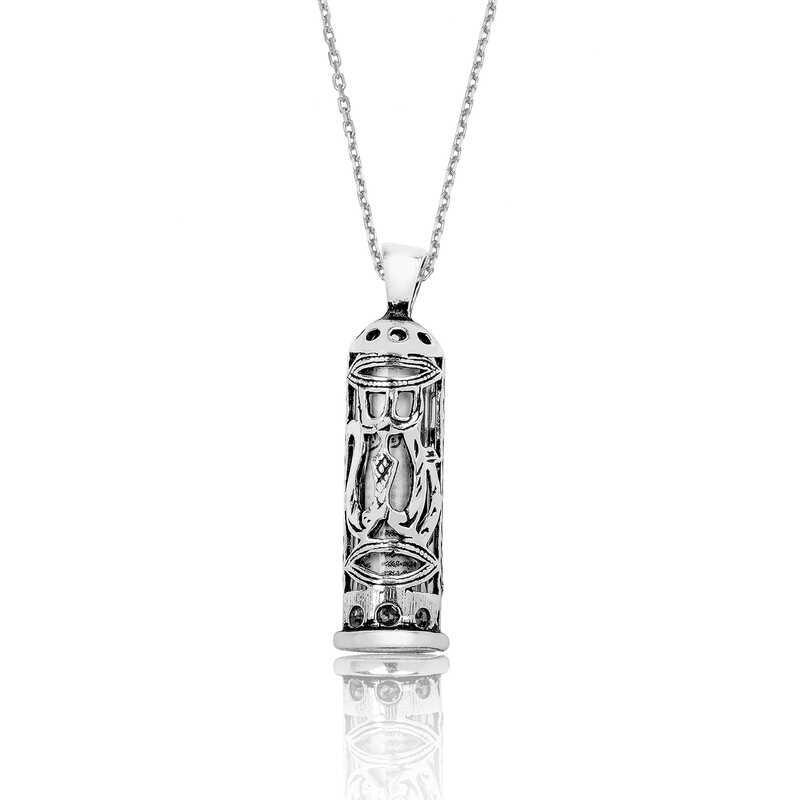 Silver Cylinder Cevsen Prayer Necklace