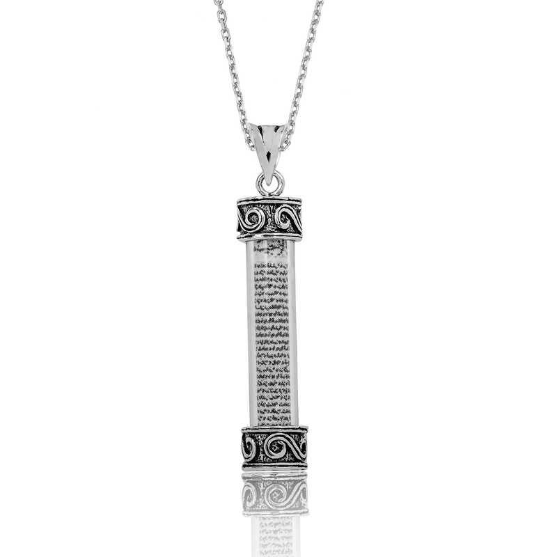 Silver Cylinder Cevsen Prayer Necklace