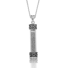 Silver Cylinder Cevsen Prayer Necklace
