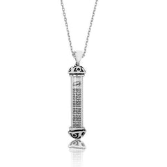 Silver Cylinder Cevsen Prayer Necklace