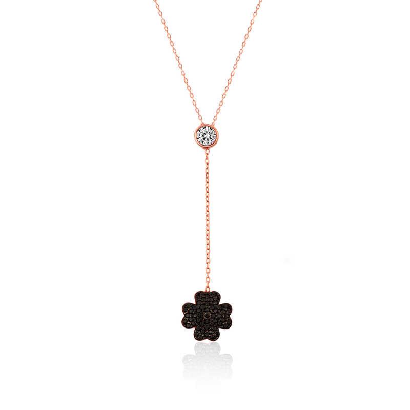 Silver Black Clover Women's Necklace