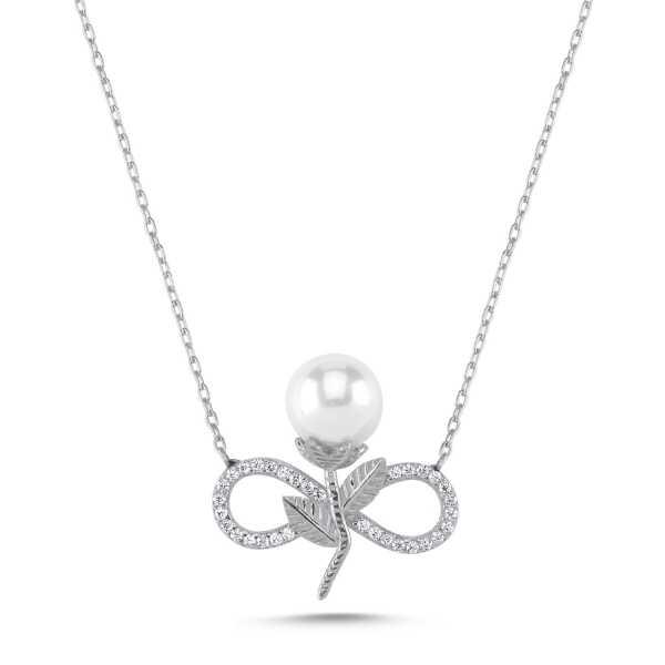 Collier femme en argent et perles infinies