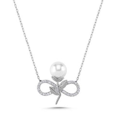 Collier femme en argent et perles infinies