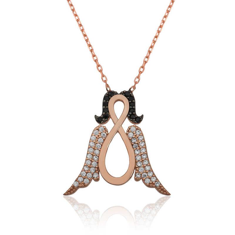 Collier pour femme en argent avec ange infini