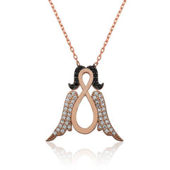Collier pour femme en argent avec ange infini