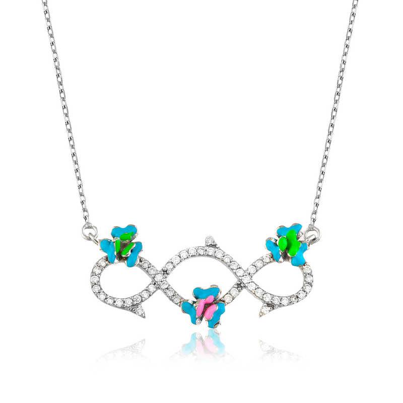 Silver Flower Infinity Women's Necklace