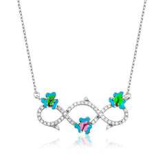 Silver Flower Infinity Women's Necklace