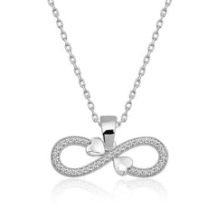 Silver Infinity Hearts Necklace for Women