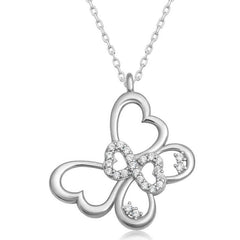 Silver Infinity Butterfly Women's Necklace
