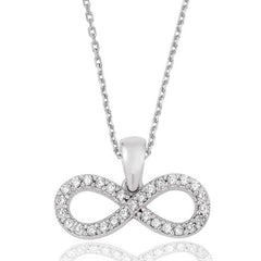 Silver White Stone Infinity Women's Necklace