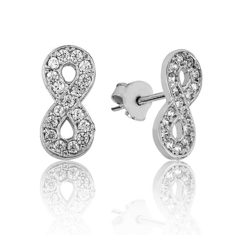 Silver Infinity Stud Earrings
