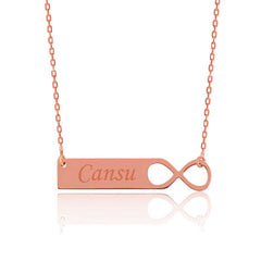 Silver Infinity Plate Name Necklace