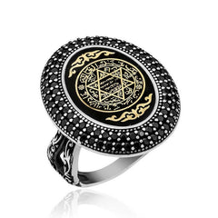 Bague pour femme en argent avec sceau de Salomon