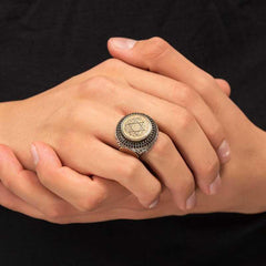 Silver Solomon Seal Men's Ring