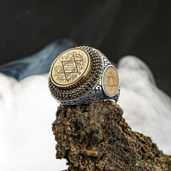 Silver Solomon Seal Men's Ring