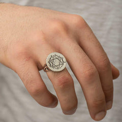 Bague homme en argent avec sceau de Salomon
