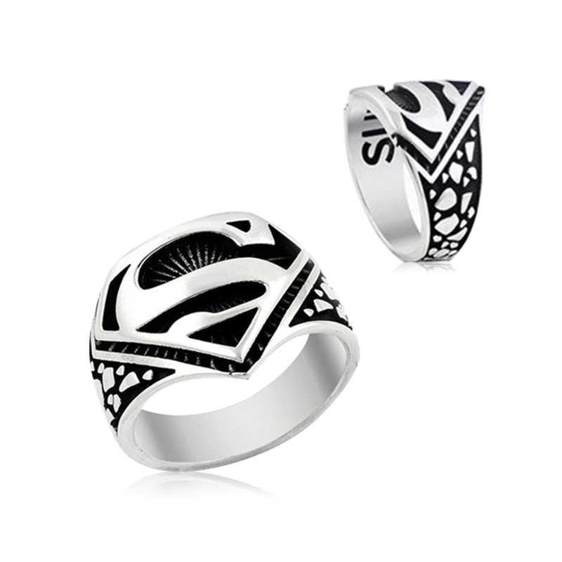 Silver Superman Symbol Ring