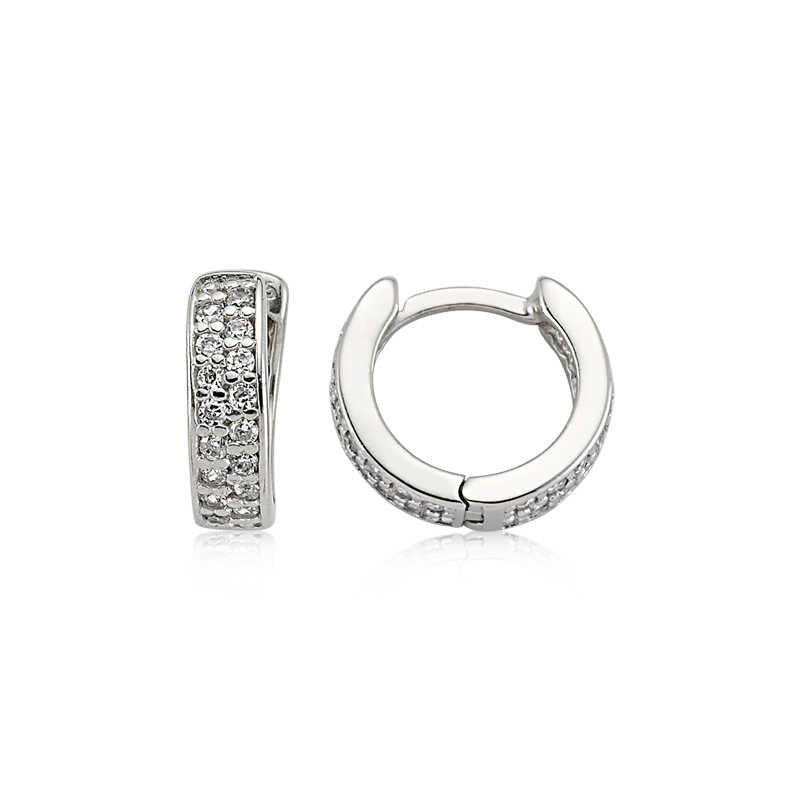 Silver Stone Hoop Earrings