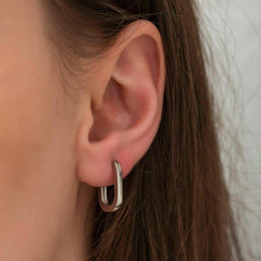 Silver Stoneless J Women's Earrings