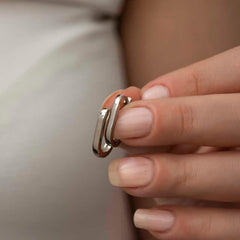 Silver Stoneless J Women's Earrings