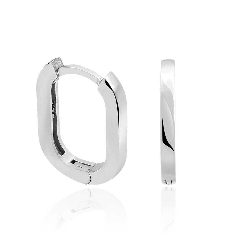 Silver Stoneless J Women's Earrings