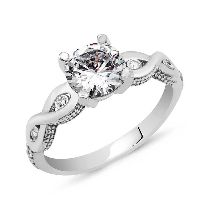 Silver Solitaire Eternity Ring