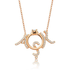 Silver Single Stone Love Women's Necklace