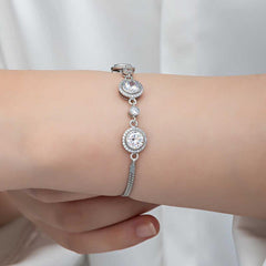 Bracelet femme solitaire en argent