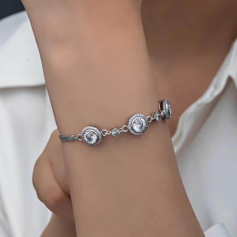 Bracelet femme solitaire en argent