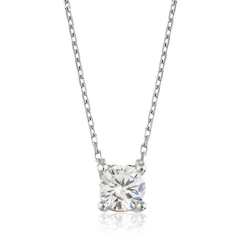 Silver Single Stone Women's Necklace